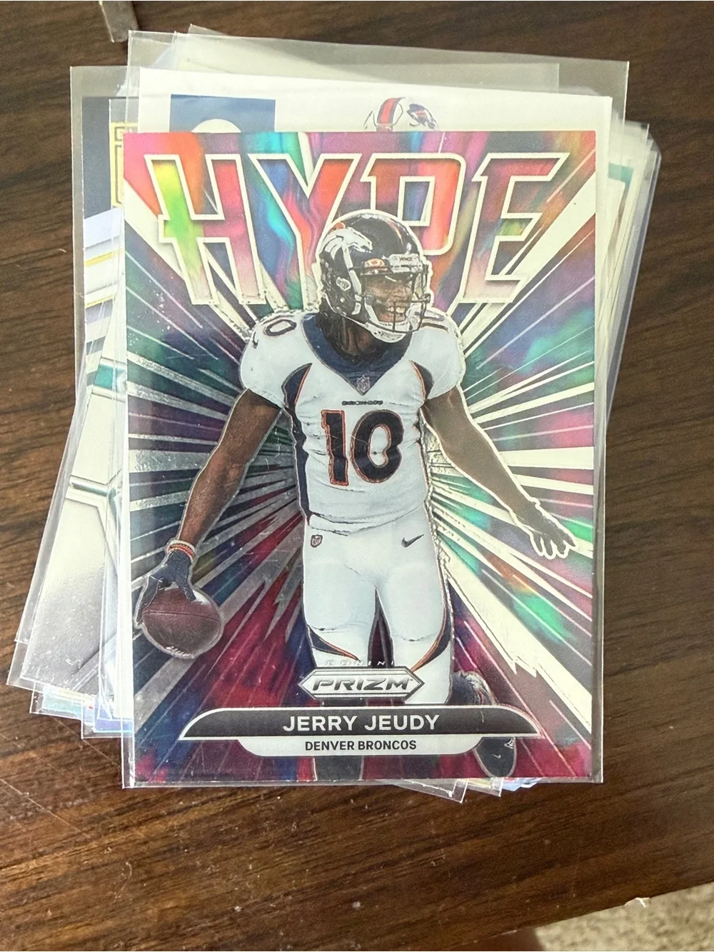 Broncos Hype Prizm Football Trading Card - White Uniform